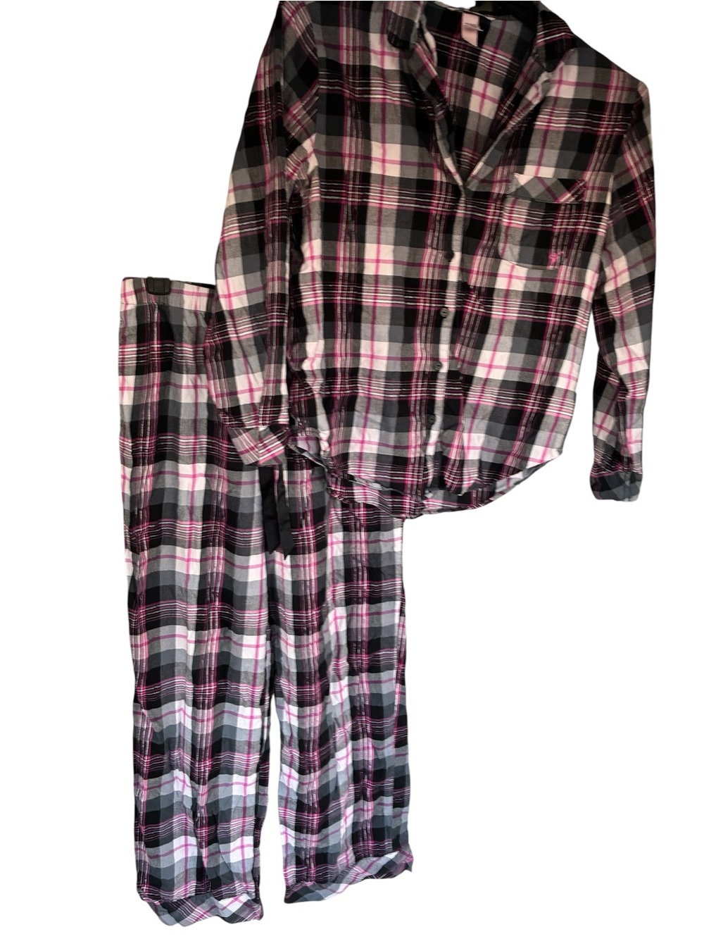 Victoria’s Secret 58% cotton plaid pj pant set sz medium 08 21 date